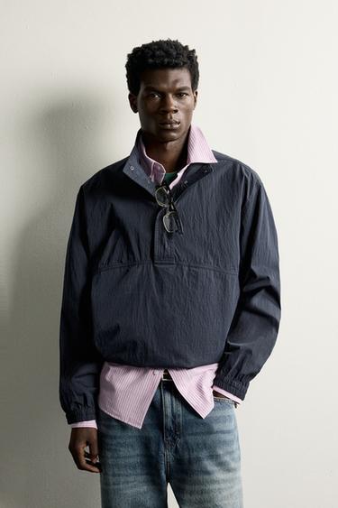 REGULAR FIT POUCH POCKET JACKET - Navy blue by Zara
