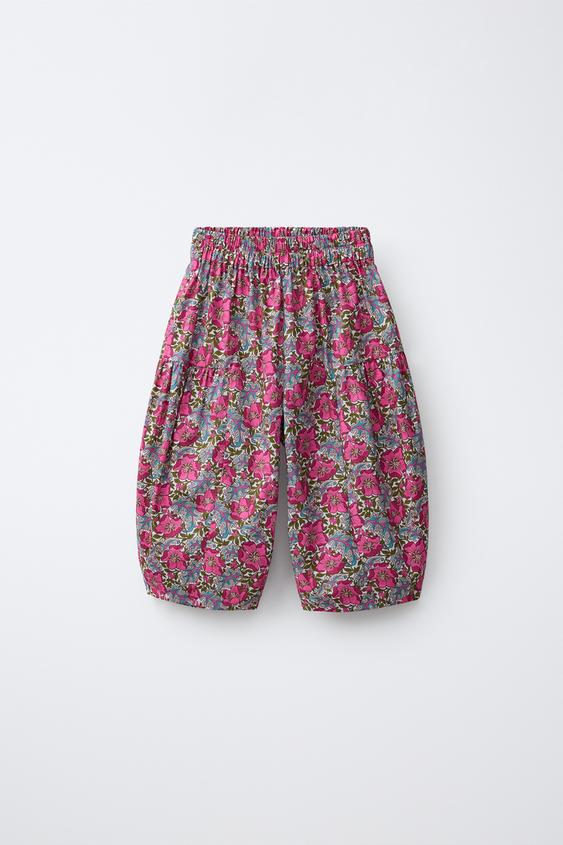 FLORAL PRINT SAROUEL TROUSERS MADE WITH LIBERTY FABRIC - Fuchsia by Zara - Image 0