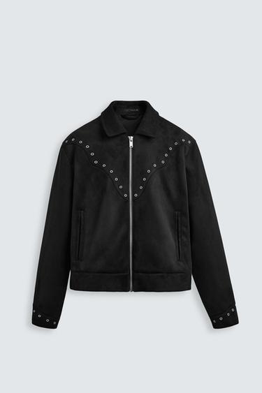 FAUX SUEDE JACKET - Black by Zara