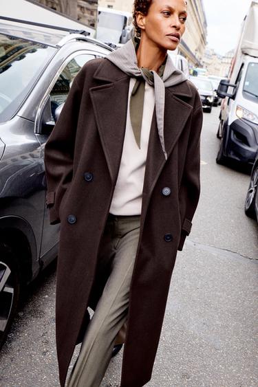 SOFT OVERSIZE COAT - Brown by Zara