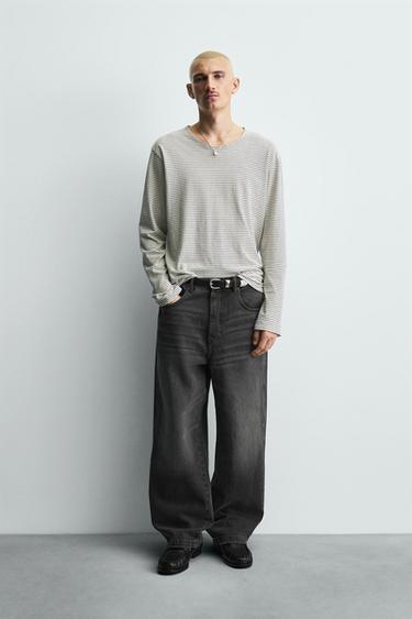 RELAXED FIT JEANS - Charcoal by Zara