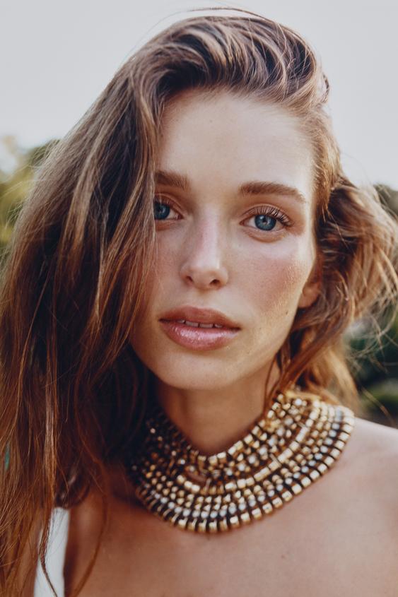 METAL RHINESTONE CHOKER NECKLACE - Aged gold by Zara - Image 0