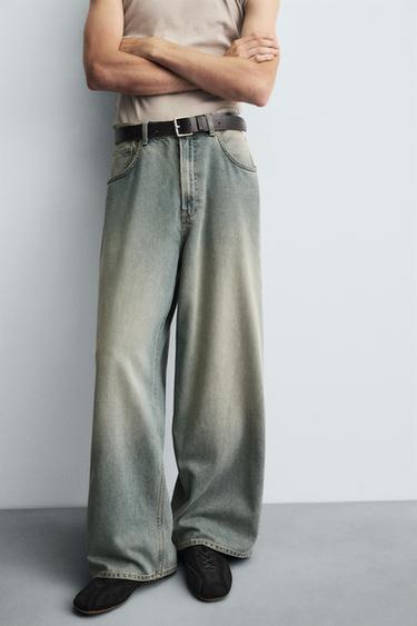 BAGGY FIT JEANS - Blue / Green by Zara