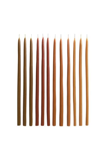 PUMPKIN SPICE SCENTED TAPER CANDLES (PACK OF 12) - Pumpkin by Zara