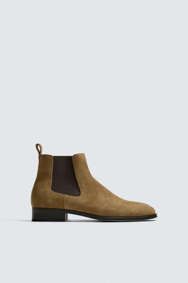 LEATHER CHELSEA BOOTS - Brown by Zara
