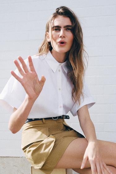 BELTED CARGO MINI SKIRT - Mid-camel by Zara