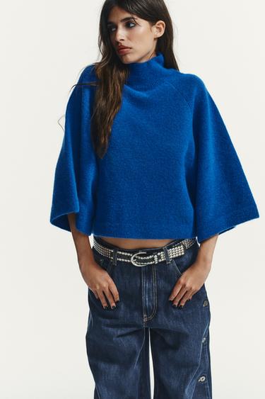 KNIT JUMPER WITH WIDE SLEEVES - Bluish by Zara