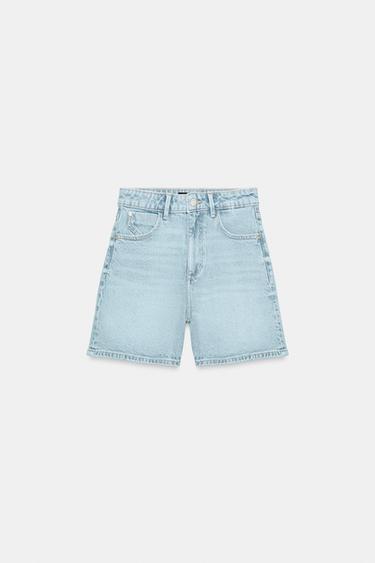 Z1975 MOM FIT SHORTS - Light blue by Zara