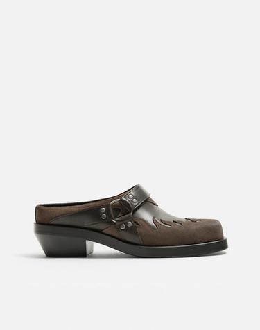 COWBOY CLOGS - Brown by Zara