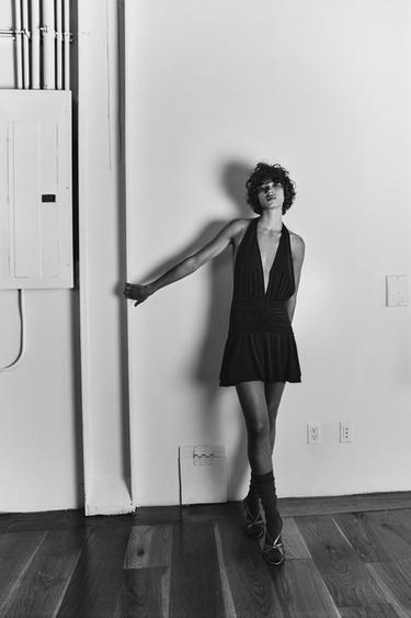 HALTER PLAYSUIT DRESS - Dark brown by Zara - Image 0