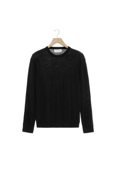 100% WOOL SWEATER - Black by Zara