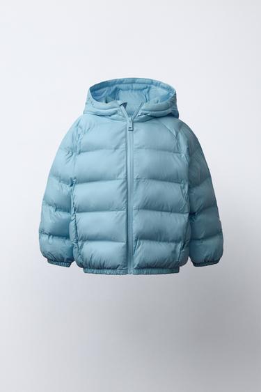 ULTRA-LIGHT WATER-REPELLENT HOODED JACKET - Light blue by Zara