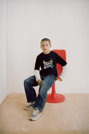 DOUBLE-LAYER SLEEVE STUMBLE GUYS ™ © SCOPELY T-SHIRT - Black by Zara