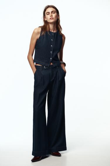 Z1975 WIDE-LEG MID-WAIST JEANS - Blue by Zara