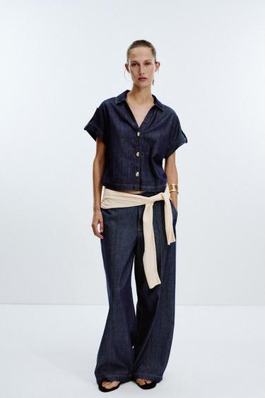 Z1975 SHORT SLEEVE DENIM SHIRT - Blue by Zara