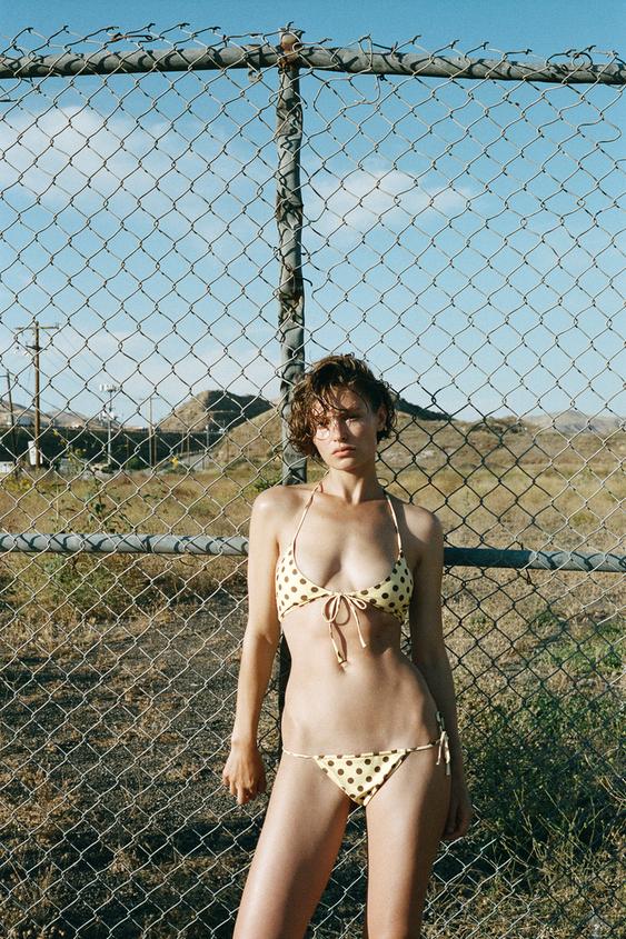 POLKA DOT SLIDING BIKINI BOTTOMS - Yellow by Zara - Image 0