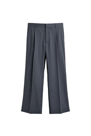 FLARE FIT WOOL BLEND SUIT TROUSERS - Blue by Zara