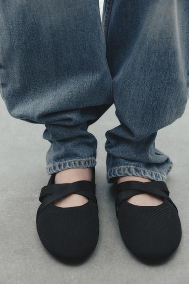 CROSSOVER FABRIC BALLERINAS - Black by Zara - Image 0
