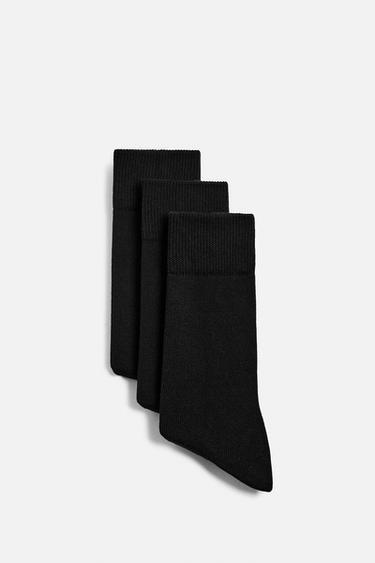 3-PACK OF PLAIN SOCKS - Black by Zara - Image 0