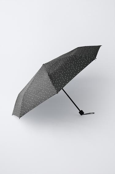 STAR PRINT FOLDING UMBRELLA - Anthracite grey by Zara