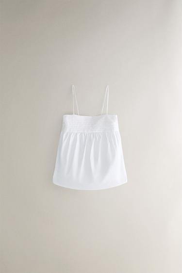 LACE COTTON TOP - White by Zara