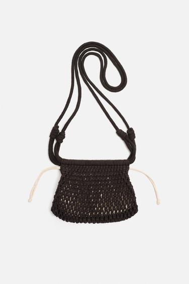 MACRAMÉ CROSSBODY BAG - Brown by Zara - Image 0