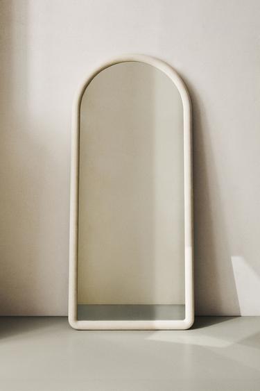 FULL LENGTH MIRROR WITH WOODEN ARCH - Cement by Zara