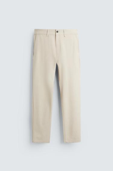 TEXTURED COMFORT TROUSERS - Beige by Zara