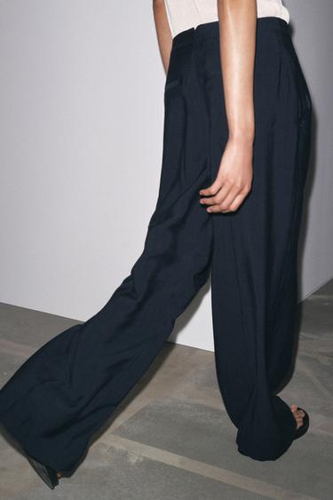 ZW COLLECTION TROUSERS WITH DARTS - Navy blue by Zara