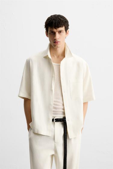 VISCOSE AND JUTE SHIRT - White by Zara