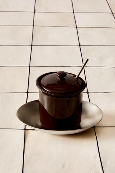 STONEWARE HONEY POT - Brown by Zara