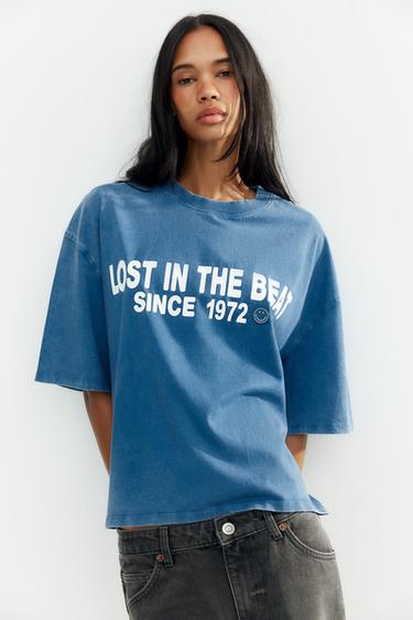 WASHED EFFECT SMILEY® T-SHIRT - Blue by Zara - Image 0