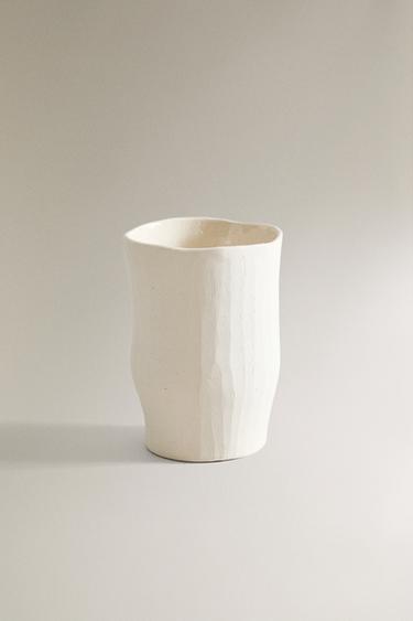 MATTE CERAMIC TOOTHBRUSH HOLDER - Oyster-white by Zara