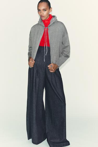 KNITTED HOODIE - Grey by Zara