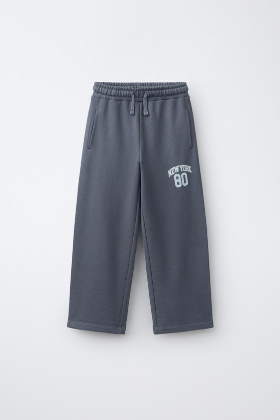 VARSITY STRAIGHT JOGGING TROUSERS - Dark grey by Zara - Image 0