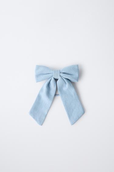 DENIM BOW CLIP HAIR TIE - Blue by Zara - Image 0