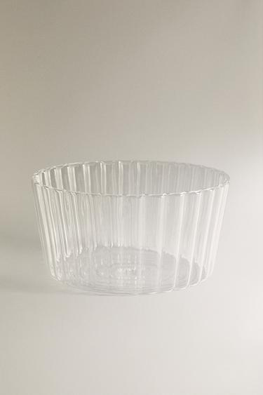 WAVY BOROSILICATE GLASS SALAD BOWL -  by Zara - Image 0