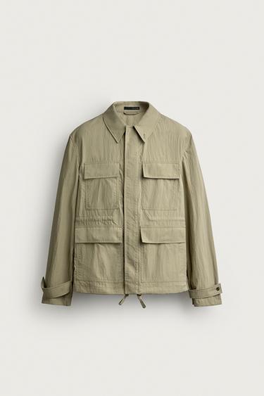RELAXED FIT POCKET PARKA - Pistachio by Zara