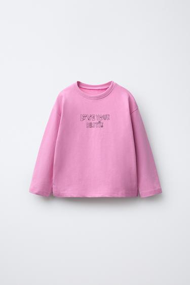 SLOGAN PRINT T-SHIRT - Pink by Zara