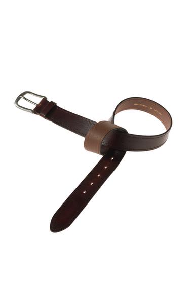 WIDE LEATHER BELT - Dark brown by Zara