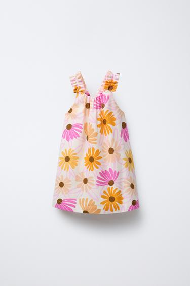 FLORAL LINEN BLEND DRESS - Multicoloured by Zara - Image 0