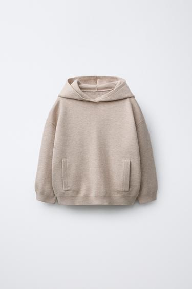 KNITTED HOODIE - Sand by Zara - Image 0