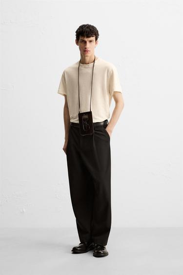 100% LINEN T-SHIRT - Ecru by Zara - Image 0