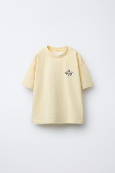 LOGO PRINT T-SHIRT - Yellow by Zara - Image 0