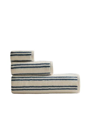 DOUBLE STRIPE BATH TOWEL - dusty blue by Zara