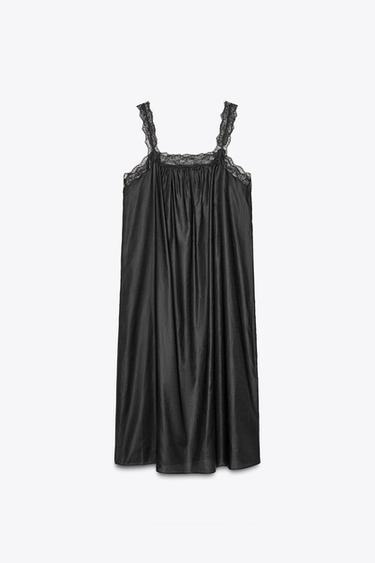 ZW COLLECTION LACE MIDI DRESS - Black by Zara