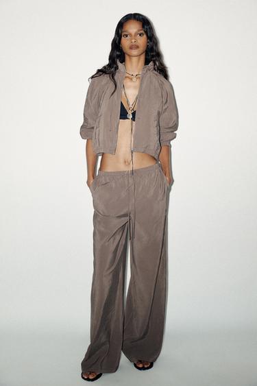 FLOWING PALAZZO TROUSERS - Chocolate brown by Zara
