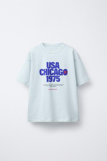 SLOGAN PRINT T-SHIRT - Light blue by Zara - Image 0