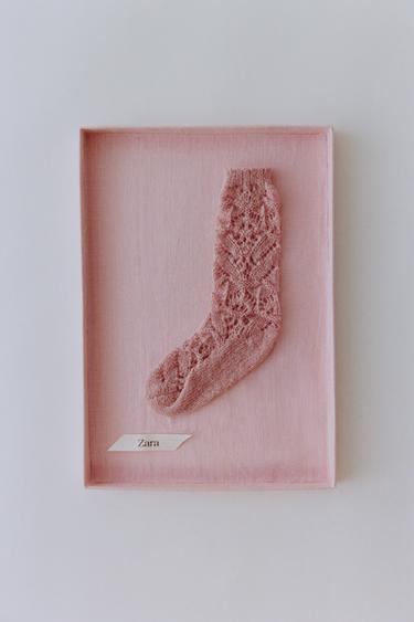 THICK KNIT WOOL AND ALPACA SOCKS - Dusty pink by Zara