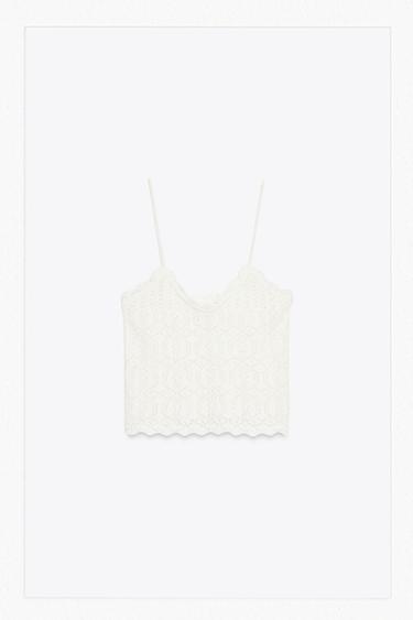 CUTWORK STRAPPY TOP - Ecru by Zara